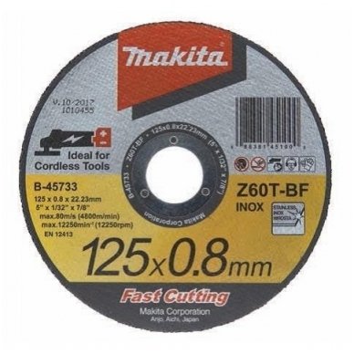 Makita  Abrazyvinis pjovimo diskas 125x0,8x22,2  B-45733 (E-10877)
