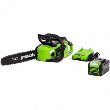 Greenworks GD24X2CS36K4x AKUMULIATORINIS GRANDININIS PJŪKLAS 36cm (48V (2X24V) du 4Ah akumuliatoriai ir kroviklis)