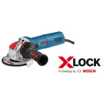 BOSCH  GWX 9-125 S Kampinis šlifuoklis su X-LOCK (+X-LOCK diskeliai 10vnt)