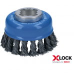 BOSCH „X-LOCK Heavy for Metal” taurės formos šepečiai, rišta viela