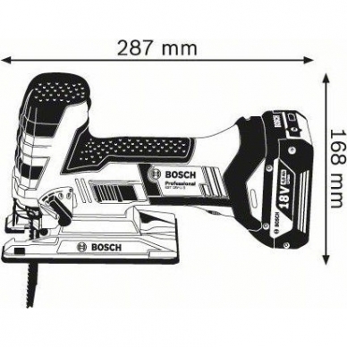 BOSCH Akumuliatorinis siaurapjūklis GST 18 V-LI S (18 V BE AKUMULIATORIŲ IR KROVIKLIO) 2