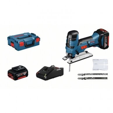 BOSCH Akumuliatorinis siaurapjūklis GST 18 V-LI S (18 V 2x4.0 akumuliatoriai)