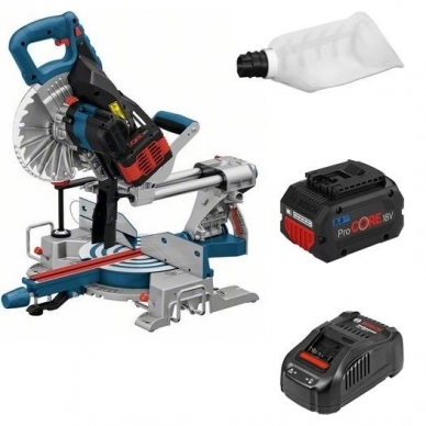 BOSCH GCM 18V-216 Professional Akumuliatorinis skersavimo ir suleidimo pjūklas BITURBO (18V  2x ProCORE 8AH)