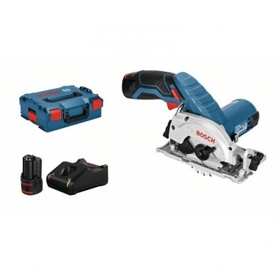 Bosch GKS 12V-26 Akumuliatorinis diskinis pjūklas (12V  2 x 3.0Ah)