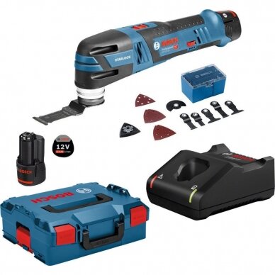 BOSCH GOP 12V-28 Akumuliatorinis daugiafunkcinis įrankis LB (12V 2x3.0ah, 12 ACC)