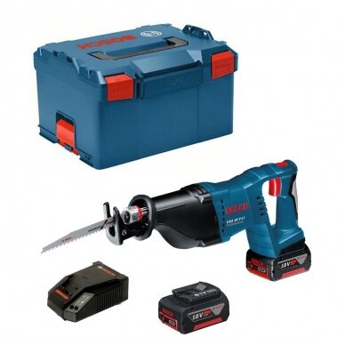 BOSCH GSA 18 V-Li tiesinis pjūklas L-Boxx (18V 2 x 5Ah akumuliatoriai)