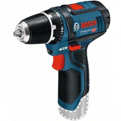 Bosch GSR 12V-15 Akumuliatorinis suktuvas (12V be akumuliatorių ir kroviklio)