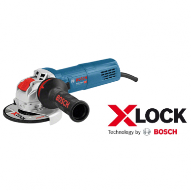 BOSCH  GWX 9-125 S Kampinis šlifuoklis su X-LOCK (+X-LOCK diskeliai 10vnt) 1