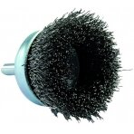 Cup brush for drill, Ø50mm, crimped steel wire 0.35mm, shank 6mm