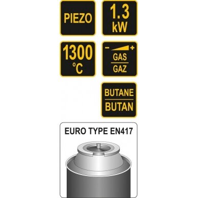 Degiklis dujinis Piezo 1300°C Vorel | 1.3 kW 2