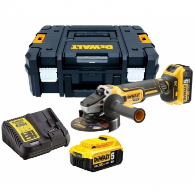 DeWALT DCG405P2 akumuliatorinis kampinis šlifuoklis