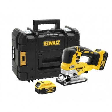 DeWALT DCS334P2 akumuliatorinis siaurapjūklis (18V 2 x 5,0 Ah)