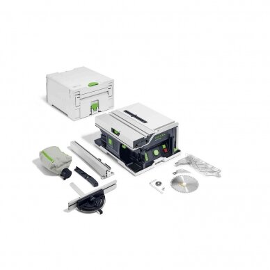 Festool CSC SYS 50 EBI-Basic Akumuliatorinis stalinis diskinis pjūklas (Be akumuliatorių ir kroviklio)