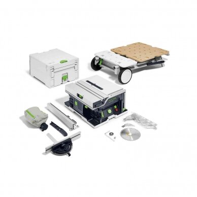 Festool CSC SYS 50 EBI-Basic-Set Akumuliatorinis stalinis diskinis pjūklas (Be akumuliatorių ir kroviklio)