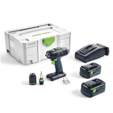 Festool Akumuliatorinis gręžtuvas-suktuvas T 18+3 HPC 4,0 I-Plus