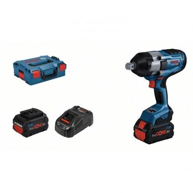 Bosch GDS 18V-1050 H 3/4 colio smūginis suktuvas su varikliu be šepetėlių, LB 2x8.0PrC, 1880CV