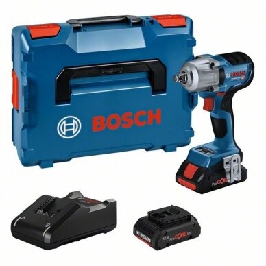 Bosch GDS 18V-450 HC akumuliatorinis smūginis veržliaraktis 2x4.0 ProC GAL 18V-40, GCY 42, LB