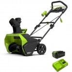 Greenworks gd40stUEF SNIEGO VALYTUVAS (40V su 5Ah akumuliatoriumi ir greituoju krovikliu)