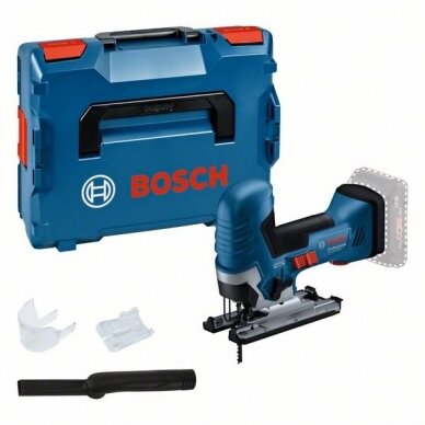 Bosch GST 18V-125 S akumuliatorinis siaurapjūklis Solo, L-Boxx