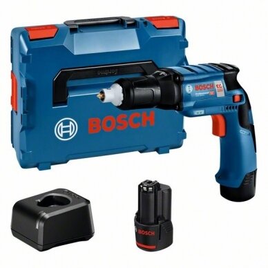 Bosch GTB 12V-11 akumuliatorinis suktuvas gipso kartonui, 2x2.0Ah, GAL 12V-20; Belt clip; LB