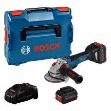 Bosch GWS 18V-10 PSC akumuliatorinis kampinis šlifuoklis  2x5.5Ah Pc GAL 1880CV, L-boxx