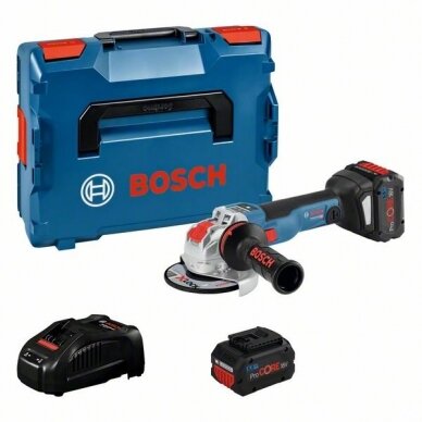 Bosch GWX 18V-10 SC  akumuliatorinis kampinis šlifuoklis su X-LOCK  2x5.5Ah Pc, GAL 1880CV, L-boxx