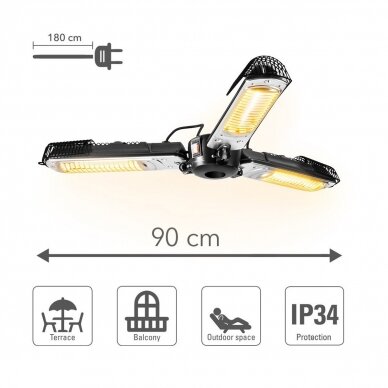 Halogeninis infraraudonųjų spindulių šildytuvas Trotec Umbrella IR 2005 SC 6