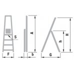 Kopėčios aliuminės, buitinės EUROSTYL | 3 pakopų 55-125cm, max 120 kg