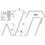 Kopėčios aliuminės, sulankstomos 4 dalių FORTE | 4x3 pakopų 176-344cm