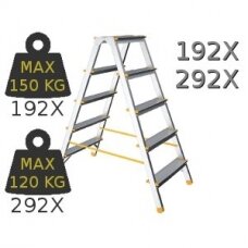 Kopėčios aliuminės, buitinės, dvipusės EUROSTYL | 5 pakopų 98-108cm, max 150kg