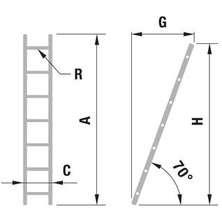 Kopėčios aliuminės, atremiamos EUROSTYL | 10 pakopų 284 cm 1