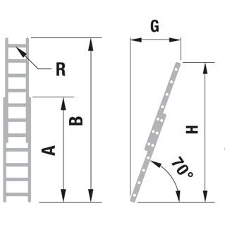 Kopėčios aliuminės, atremiamos, ištraukiamos, 2 dalių EUROSTYL | 2x9 pakopų 256-426cm (su stabilizatoriumi) 1