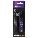 Laužomos geležtės 18mm. 10 vnt patogus dispenceris blisteryje,  Tajima Dora Black