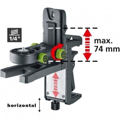 Magnetinis spaustuvas su sieniniu laikikliu Laserliner CrossGrip Plus 2