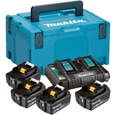 Makita BL1850B x 4 + DC18RD akumuliatorių rinkinys skirtas 18 V įrankiams 197626-8