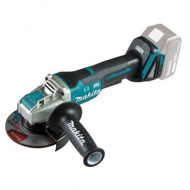 Makita DGA520ZX1 Akumuliatorinis kampinis šlifuoklis X-LOCK (Be akumuliatorių 18V ir kroviklio)