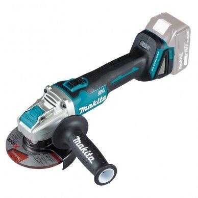 Makita DGA521ZX1 Akumuliatorinis kampinis šlifuoklis X-LOCK (Be akumuliatorių 18V ir kroviklio)