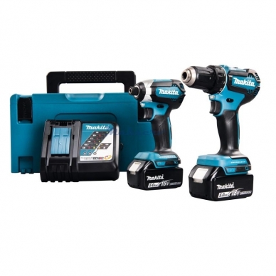 Makita DLX2289TJ bešepetėlinių akumuliatorinių įrankių rinkinys (DDF485+DTD153) (18V 2x5Ah akumuliatoriai)