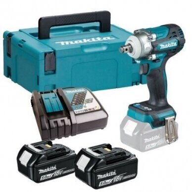 Makita DTW300RTJ Smūginis veržliasukis (18V Li-ion 2x5Ah akumuliatoriai)