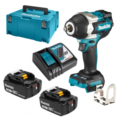 Makita  DTW700RTJ  Akumuliatorinis smūginis veržliasukis (18V Li-ion 2 x 5Ah akumuliatoriai)