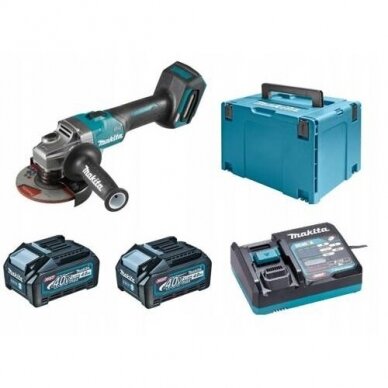 Makita GA005GM201 XGT®  Kampinis šlifuoklis (40V 2 x 4Ah akumuliatoriai)