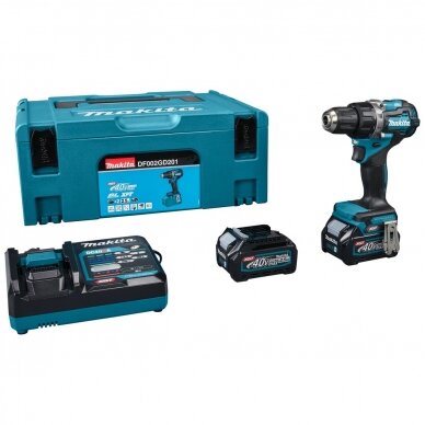 Makita DF002GD201 Akumuliatorinis gręžtuvas-suktuvas XGT ® (40Vmax 2 x 4 Ah akumuliatoriai)