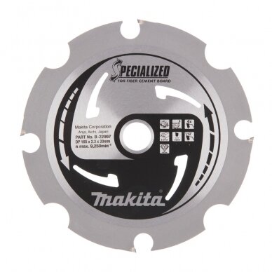 Makita T.C.T. pjūklas fibrocemento plokštėms 165X2.3X20mm 12° T4 SPECIALIZED (B-22997)