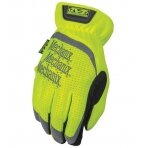 Pirštinės  Mechanix FastFit® HiViz geltonos L dydis. Rauktas rankogalis, dirbtinė oda, TrekDry®, šviesą atspindintys užrašai