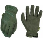 Pirštinės Mechanix FastFit® Olive Drab, žalios L dydis. Rauktas rankogalis, dirbtinė oda, TrekDry®