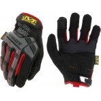 Pirštinės Mechanix M-Pact® 52 juodos/raudonos XXL dydis. Velcro, TrekDry®, dirbtinė oda, delno, krumplių, Armortex®, pirštų apsauga, D30® apsauga nuo vibracijos