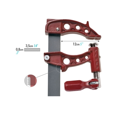 PIHER Spaustuvai MAXI F 50cm, žiočių gylis 12cm, max 9000N 1