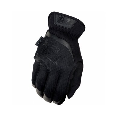 Pirštinės Mechanix FastFit® juodos, L dydis. Rauktas rankogalis, 0.6 mm dirbtinė oda, TrekDry®, touchscreen technologija