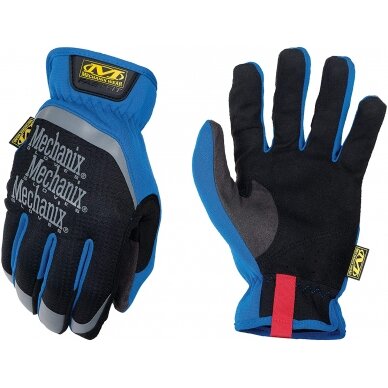 Pirštinės Mechanix FastFit® L dydis. Mėlynos. Rauktas rankogalis, dirbtinė oda, TrekDry®