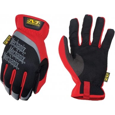 Pirštinės Mechanix FastFit® XL dydis. Raudonos. Rauktas rankogalis, dirbtinė oda, TrekDry®